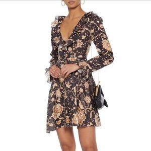 ZIMMERMANN Veneto ruffle-trimmed floral-print linen mini dress